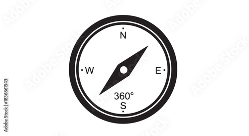 Classic magnetic compass with needle and dial for navigation and travel planning.