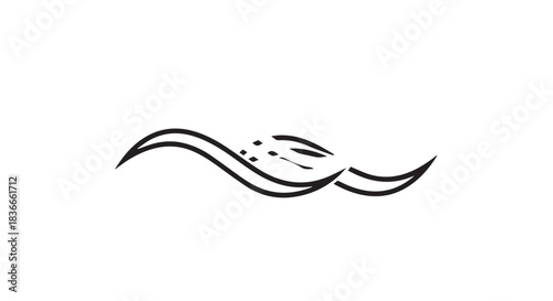 Abstract flowing wave line design suitable for logos and branding.