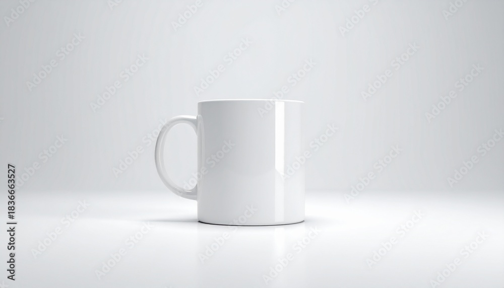 Fototapeta premium Plain White Mug Mockup on Bright Background