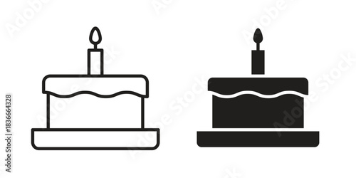 Cake birthday icons logo design, Pictogram Icons
