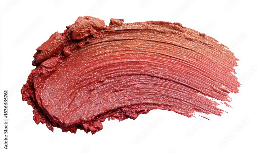 Fototapeta premium A red lip color is applied on a white background