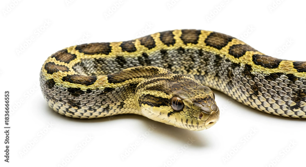 Fototapeta premium close up of a snake on white