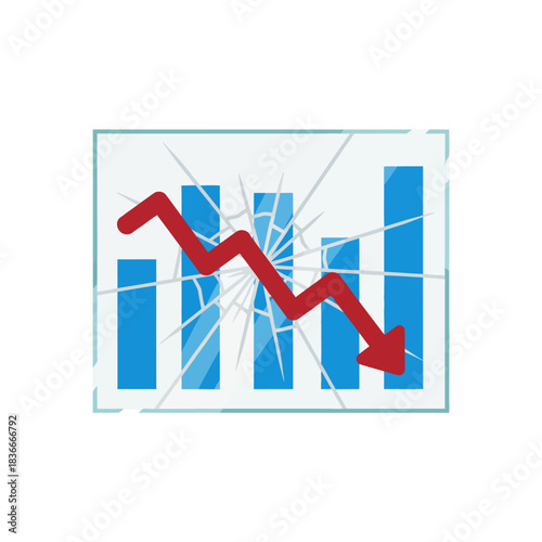 declining market trends illustrated by a broken stock market graph showcasing financial loss and economic downturn ideal for investment crisis reports