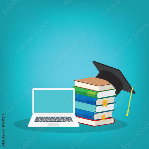 Online learning concept. Webinar, business online training, education on computer or e-learning concept, video tutorial vector illustration	