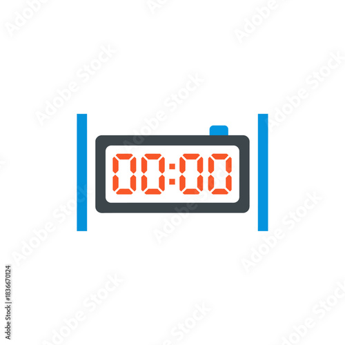 digital clock showing midnight for new beginnings set between markers presenting a reminder of a fresh start and time management strategies