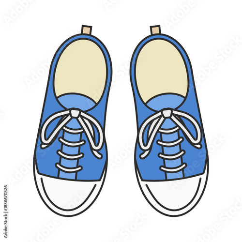 靴、スニーカー、洋服、ファッション、コーディネート、おしゃれ関連のイラスト（カラー）