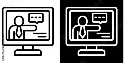 Teach Icon Set White Style Collection