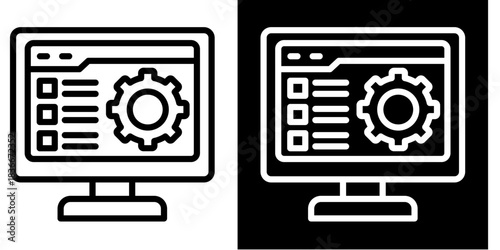 Setting Icon Set White Style Collection