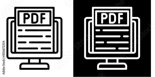 Pdf Icon Set White Style Collection