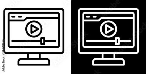 Video Icon Set White Style Collection