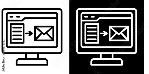 Send Icon Set White Style Collection