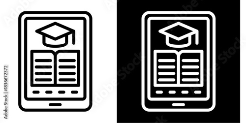 Learn Icon Set White Style Collection