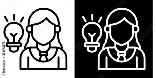 Idea Icon Set White Style Collection