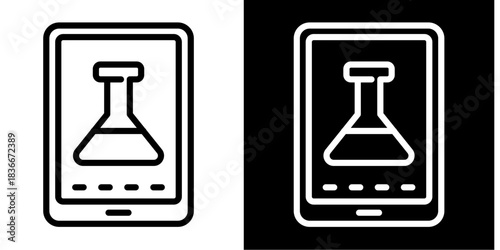 Chemistry Icon Set White Style Collection