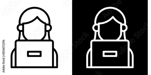 Listening Icon Set White Style Collection