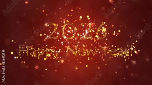 Congratulatory Christmas video card. Decorative gold title, confetti. Artistic intro (introductory template). Quick Time, h264, 16-bit color, highest quality. 3D animation. Smooth gradation of color, 