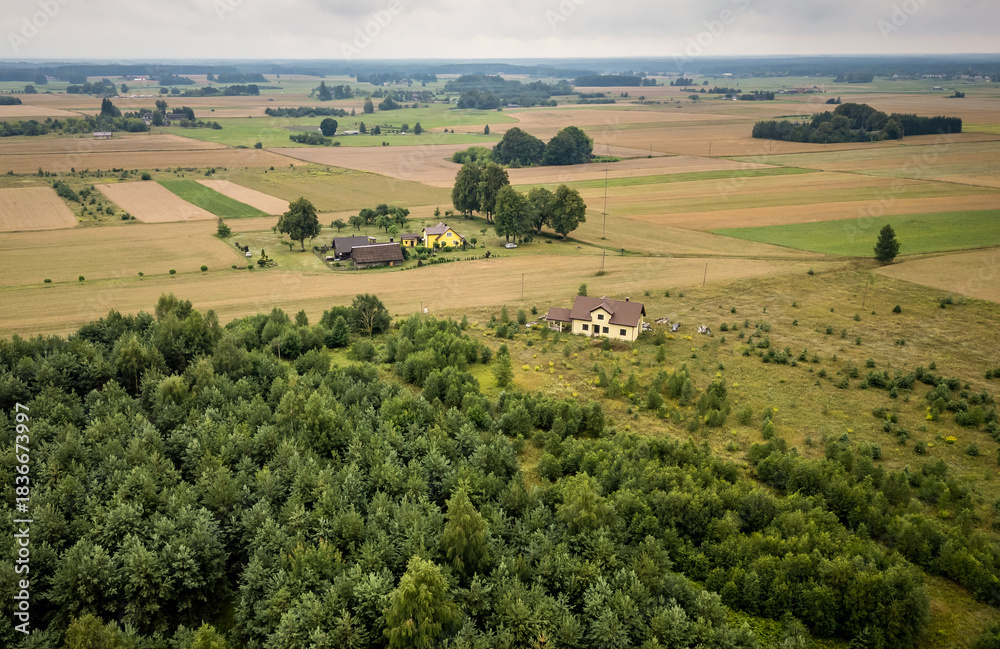 Fototapeta premium Countryside near Leipalingis town, Druskininkai Municipality, Alytus County of Lithuania