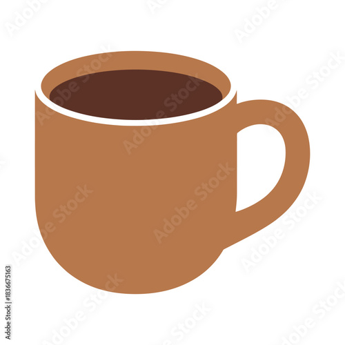 A simple illustration of a brown mug filled with dark liquid, likely coffee.