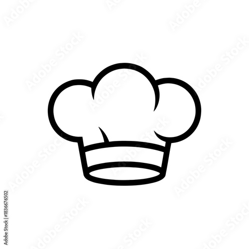 A minimalistic black outline of a chef hat
