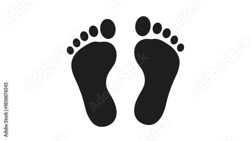 Vector Footprint Illustration – Feet Silhouette Isolated Design
