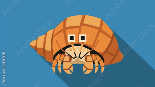 Vector Pixel Art Hermit Crab – Cute Retro 8-Bit Style Sprite