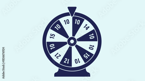Vector Spin Wheel Game – Numbered Lucky Wheel Illustration