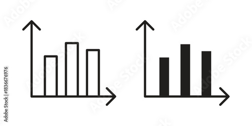 Bar chart icons Symbol, logo illustration. icon concept for web design