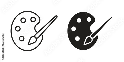 Brush and Palette icons Symbol, logo illustration. icon concept for web design