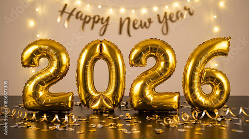 Golden 2026 Celebration Balloons