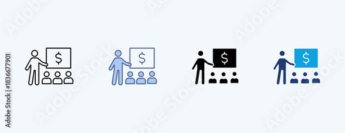 Presentation Multiple Icon Illustration Vector