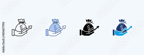 Revenue Multiple Icon Illustration Vector