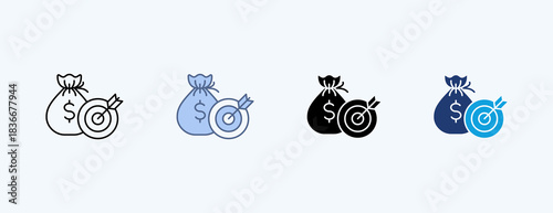 Target Multiple Icon Illustration Vector