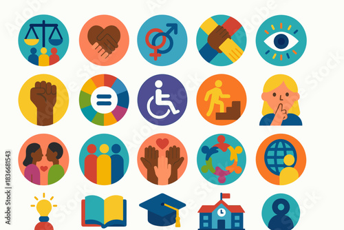 Diversity and Inclusion Icons Set