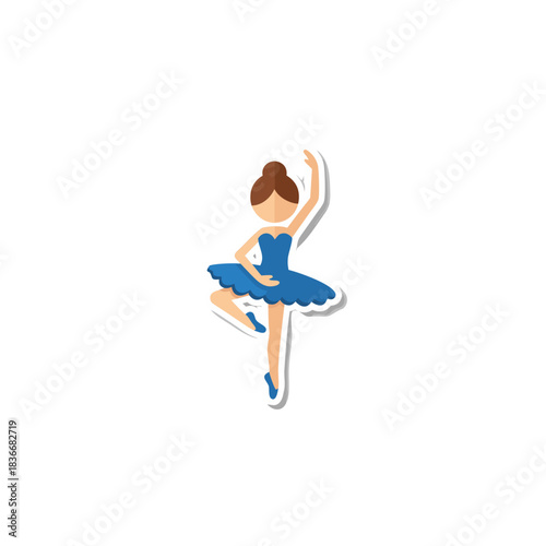 Ballet Dancer In Blue Tutu Performing On Stage With One Arm Raised And One Leg Bent In A Graceful Pose