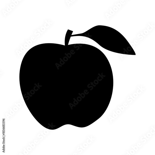 Healthy Fruit Apple Silhouette Flat Icon
