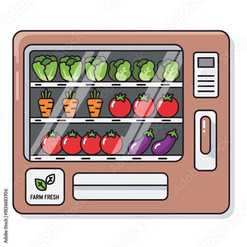 Flat Design Farm Fresh Vending Machine Icon