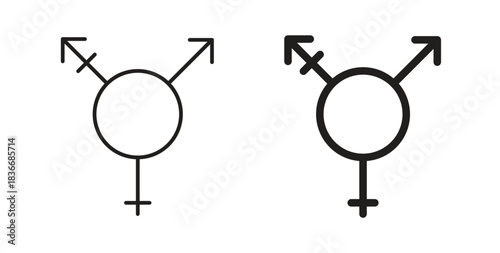 Transgender icon for mobile app, editable designs
