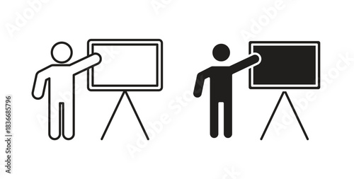 User chalkboard icon for mobile app, editable designs