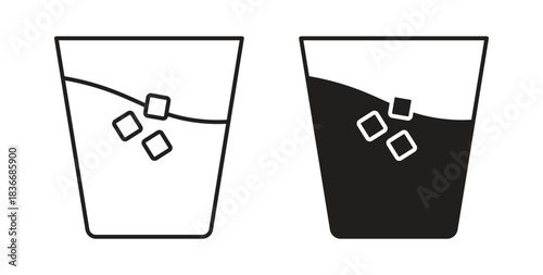 Whiskey Glass icon for mobile app, editable designs