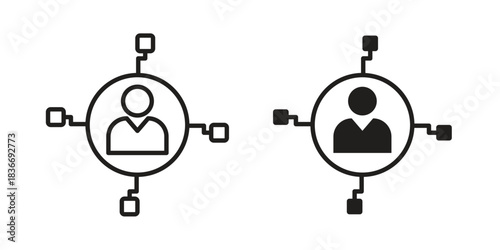 Affiliate marketing icons for web design set in black stroke and solid style. EPS10