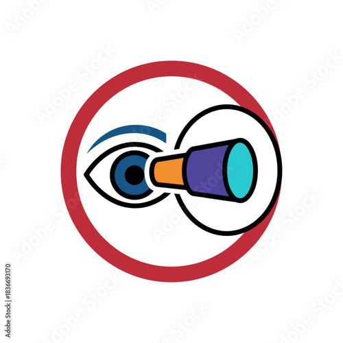 future vision looking through telescope innovation and discovery in business depicting foresight perfect for technology and strategic planning