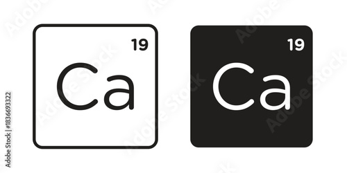 Calcium icons for web design set in black stroke and solid style. EPS10