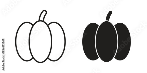 Capsicum icons for web design set in black stroke and solid style. EPS10