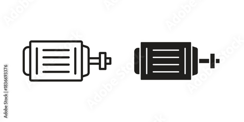 Car alternator icons for web design set in black stroke and solid style. EPS10