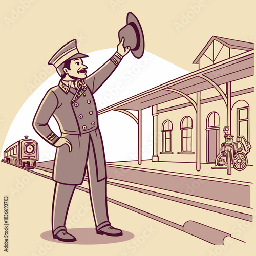Train Conductor Illustration