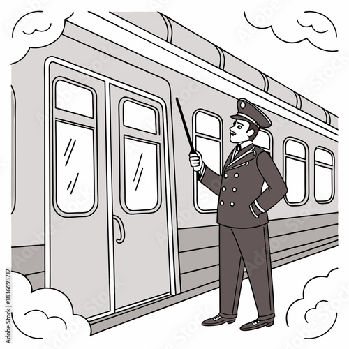 Train Conductor Illustration