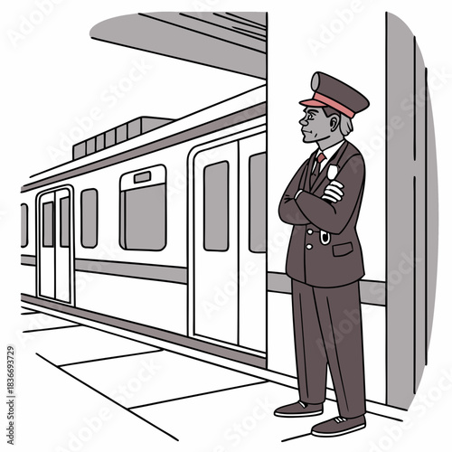 Train Conductor Illustration