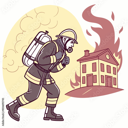 Firefighter Character Illustration
