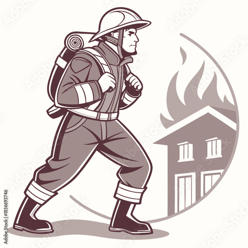 Firefighter Character Illustration