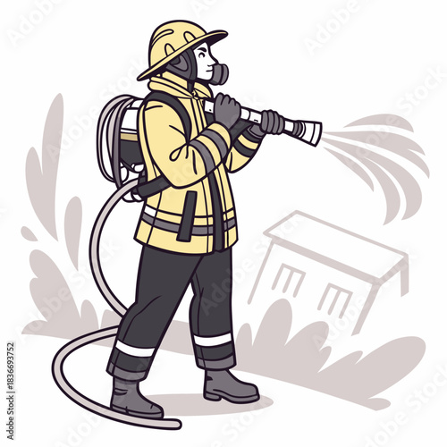 Firefighter Character Illustration